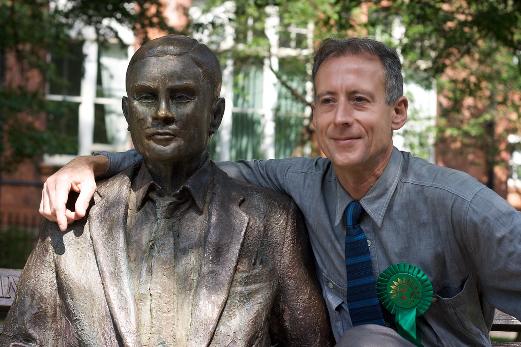 Alan Turing and Peter Tatchell | Peter Tatchell visited Manchester. Credit: Pete Birkinshaw