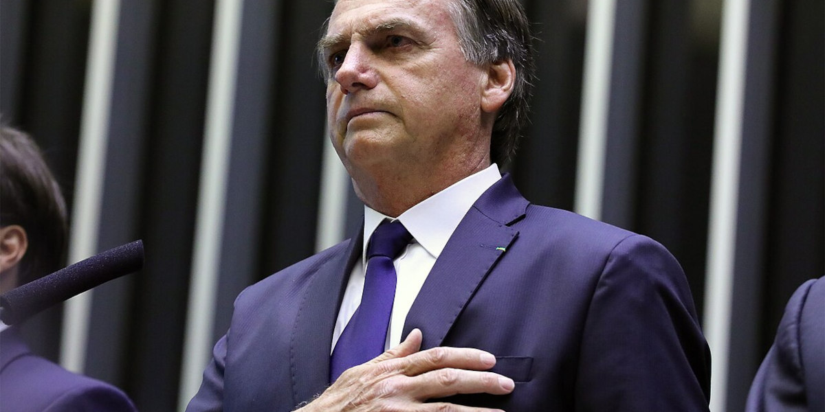 Former Brazilian President Jair Bolsonaro being sworn during his inauguration