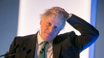 Photo of Boris with his hand on his head