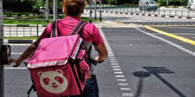 A Foodpanda delivery rider in Singapore. Photo
