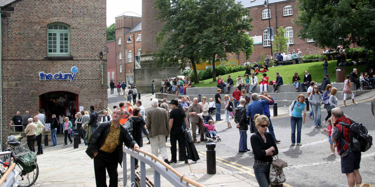 People outside The Cluny music venue in Ouseburn, Newcastle