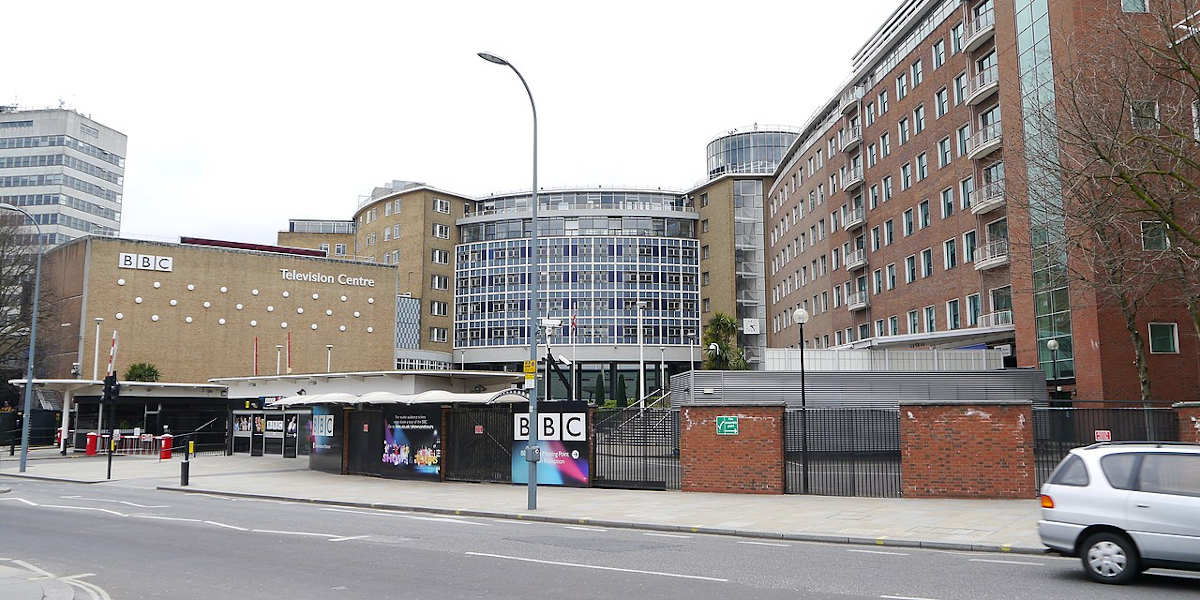 The exterior of the BBC Television Centre in London