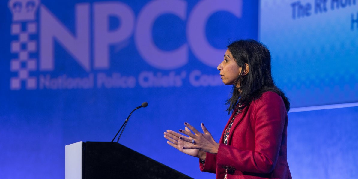 Suella Braverman speaking, racism, Islamophobia, Conservative Party