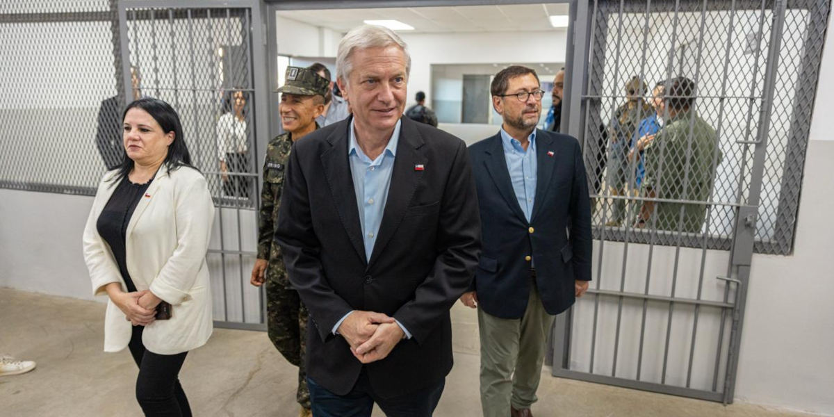 Chilean President José Antonio Kast touring CECOT, a maximum security prison in El Salvador subject to multiple human rights abuse allegations